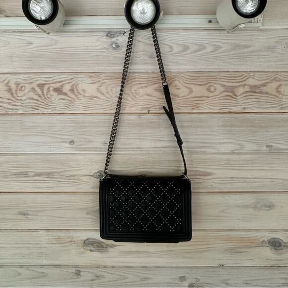 AUTHENTIC Chanel Studded Medium Boy Bag - Picture 10 of 16